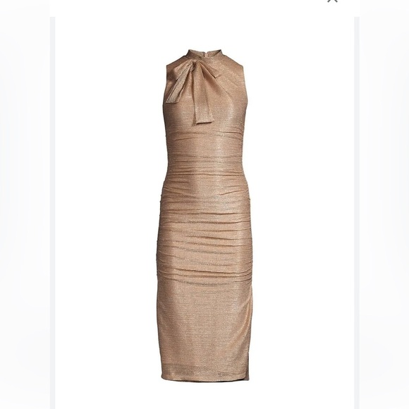 Black Halo Bodycon Dress Gold/Metallic NWT - Picture 1 of 1